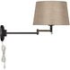 Eleanor 13 inch 100.00 watt Matte Black Adjustable Sconce Wall Light 